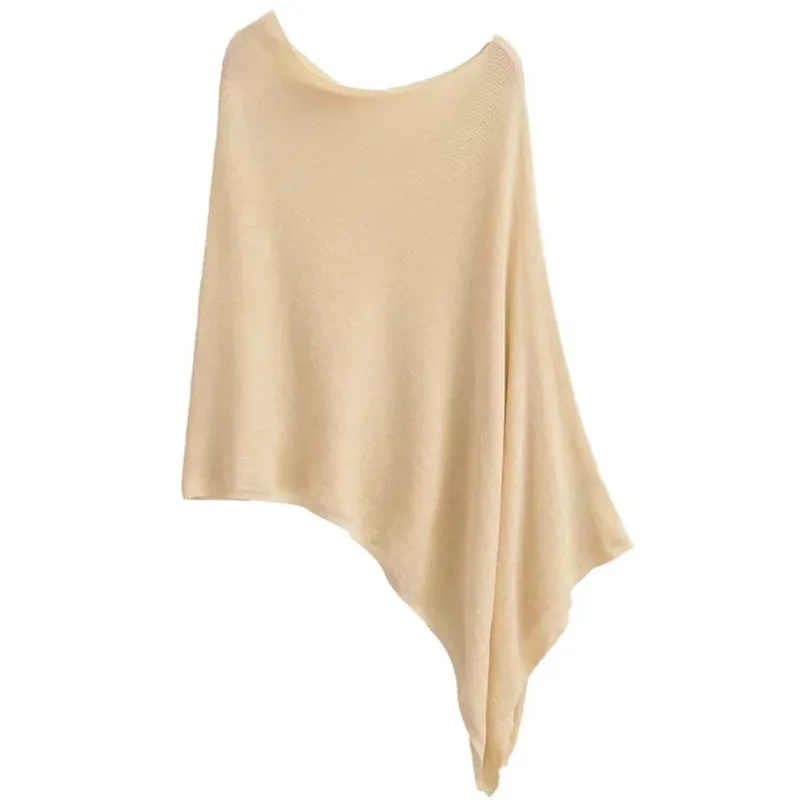 New Fashion Summer and Autumn Women's Solid Color Pullover Cape Hollow Loose Blouse Elegant Retro Knitwear Beach Batman Shirt view 5