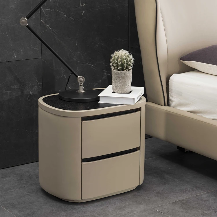 أثاث غرفة نوم مخصصة بالجملة تصميم بسيط وحديث وسرير مزدوج لتخزين الجلود طقم سرير بحجم كينغ/كوين