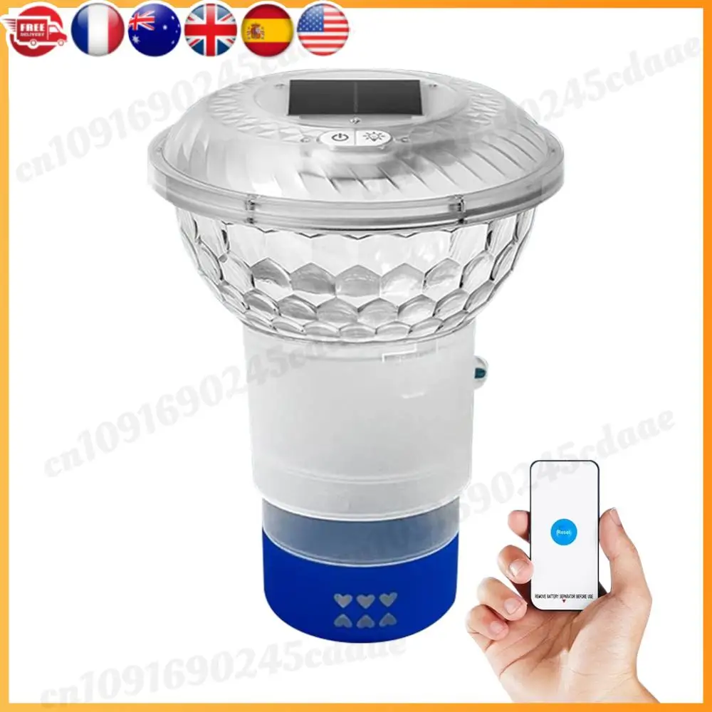 

Плавающий дозатор хлора для бассейна на солнечной энергии с красочной подсветкой, регулируемый хлоратор для бассейна, спа, гидромассажной ванны