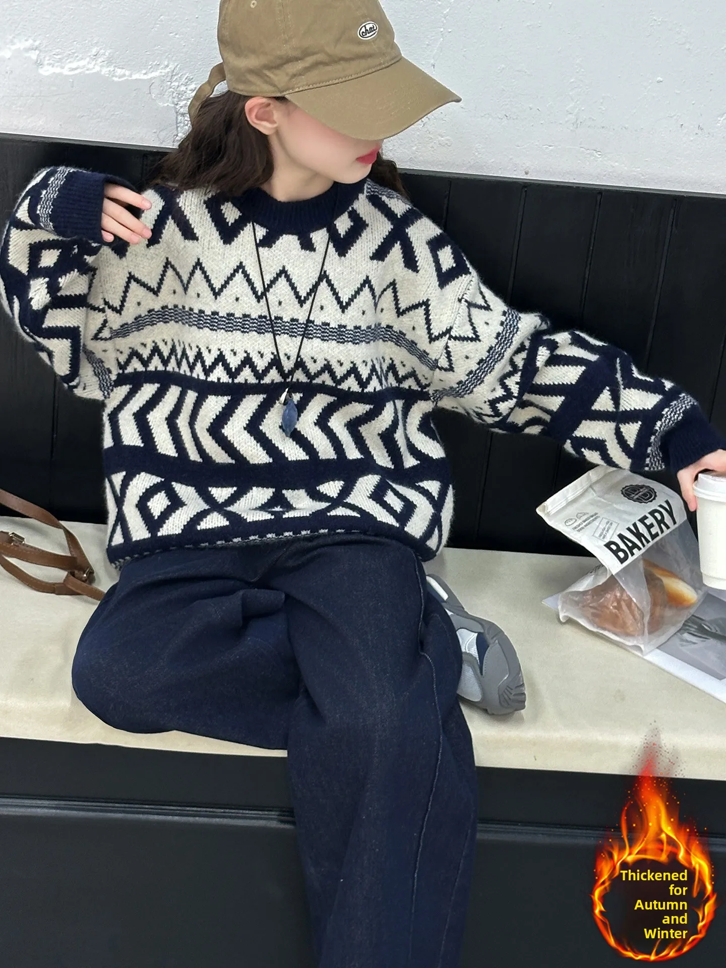 

Утепленный зимний свитер для девочек, осенне-зимняя одежда, вязаный базовый топ, повседневная модная одежда для школьниц средних классов