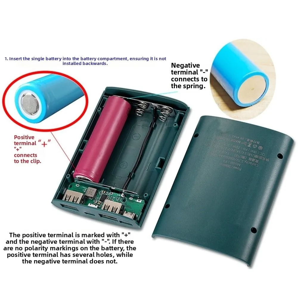 Portable Solder-Free 18650 Battery Box Case Plastic Detachable Power Bank Charger Shell DIY Electronics Battery Pack Assembly