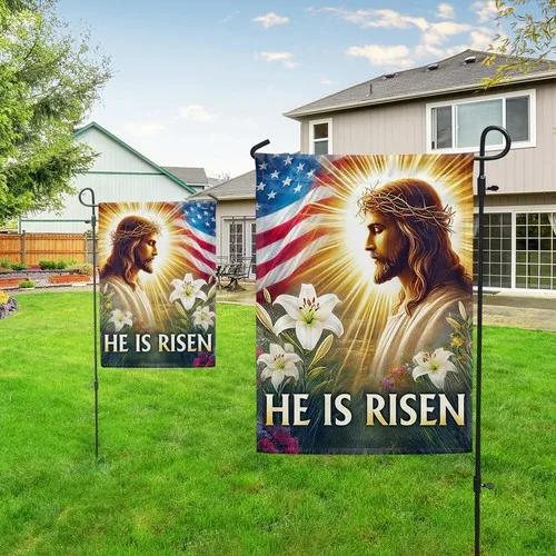 He is Risen Religious Easter Day Flag Graden Flag XXH LLP LLX uui