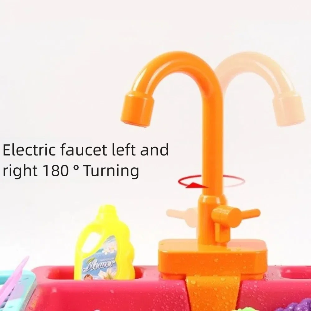 Jouet d'évier de cuisine à trou unique, Simulation universelle de robinet de remplacement, robinet d'évier rotatif en plastique, robinet de jeu domestique