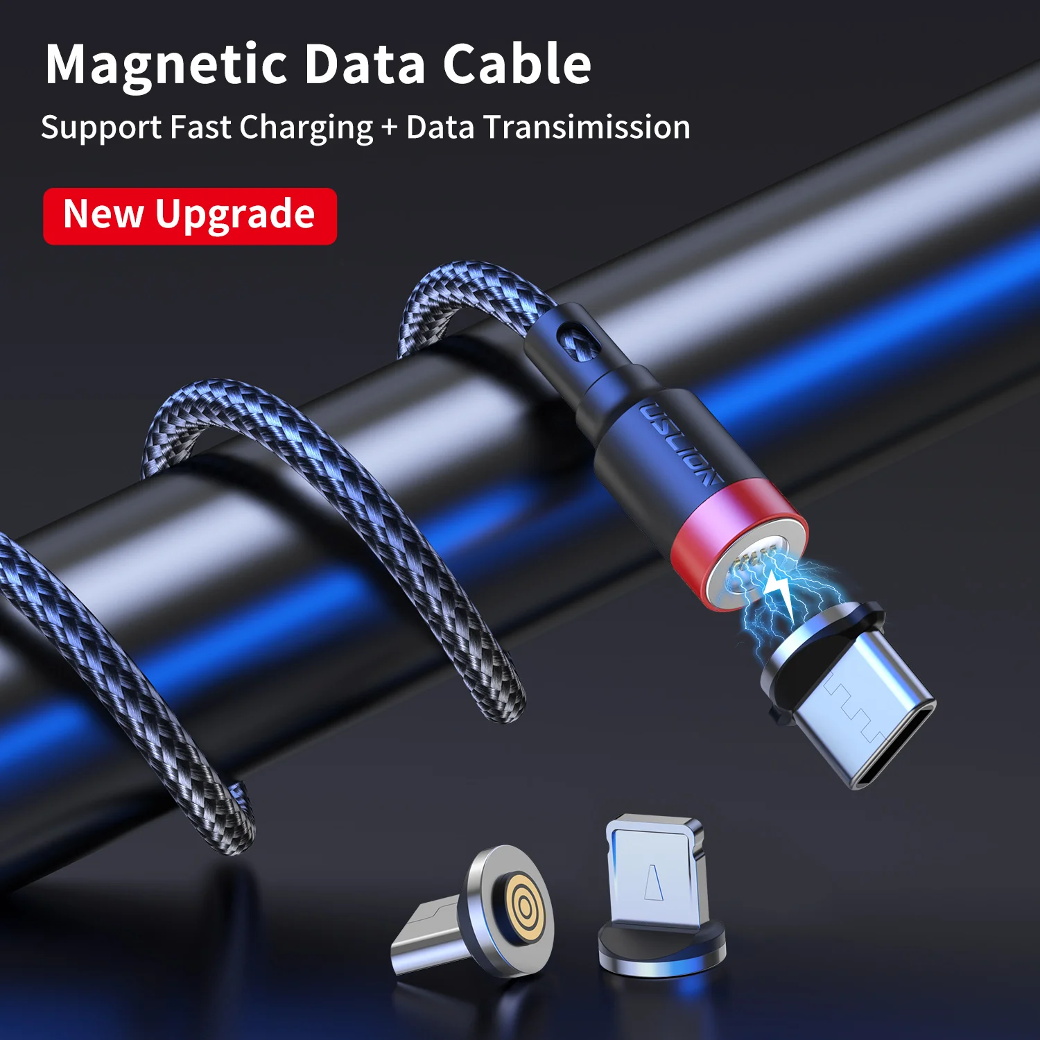 USLION 5A Magnetic Cable Fast Charging For Mobile Phone Magnet Charger Wire Cord Micro Type C Cable For iPhone 14 Xiaomi Huawei