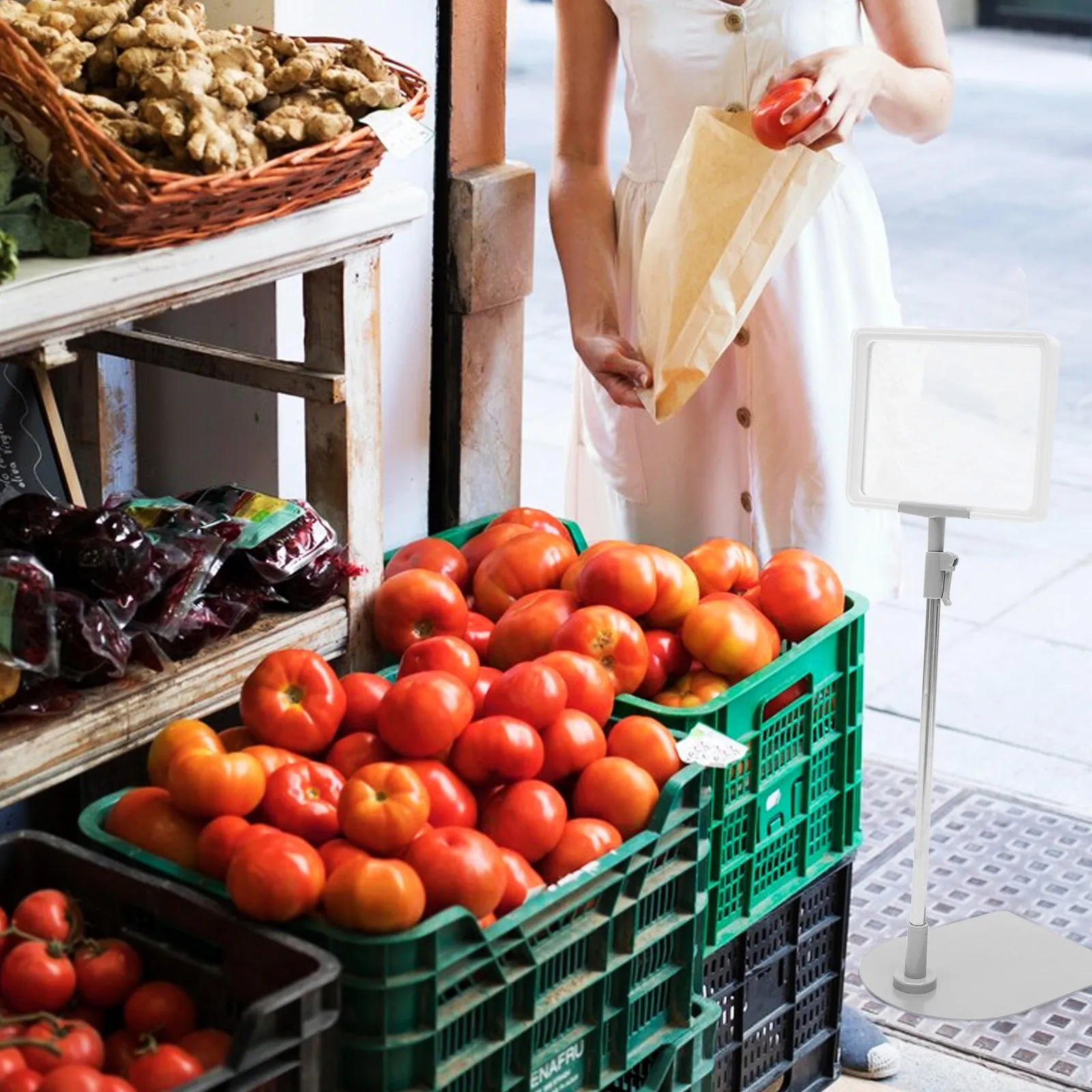 

Держатель ценников A5 из нержавеющей стали и пластика для супермаркетов, магазинов, фруктов и овощей, подставка для этикеток и табличек