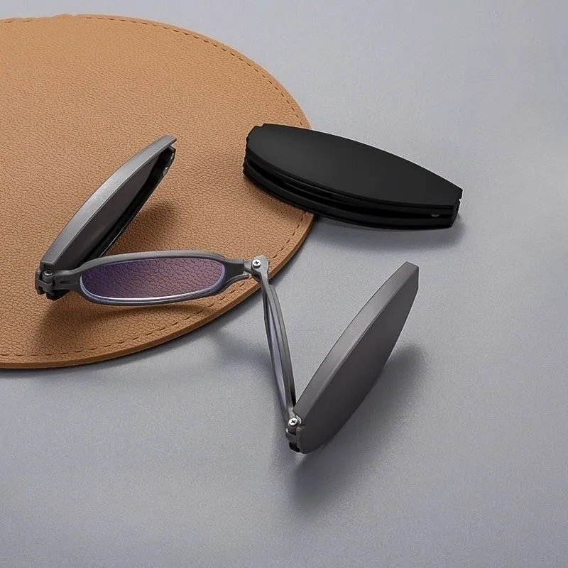 Anti-Blaulicht-Klapp-Lesebrille für Damen und Herren, Legierung, blaues Licht blockierende Brillen mit Hüllen +1,0 bis +4,0