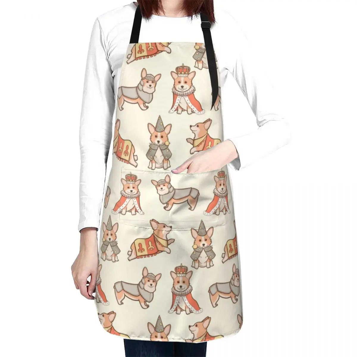 Medieval Fantasy Corgi Apron barber uniform For Girl Home Utensils Apron