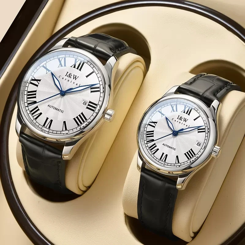 Reloj Mujer CARNIVAL Mechanical Couple Watches for Man Woman Brand Luxury Automatic Movement Wrist Watch Waterproof Reloj Hombre