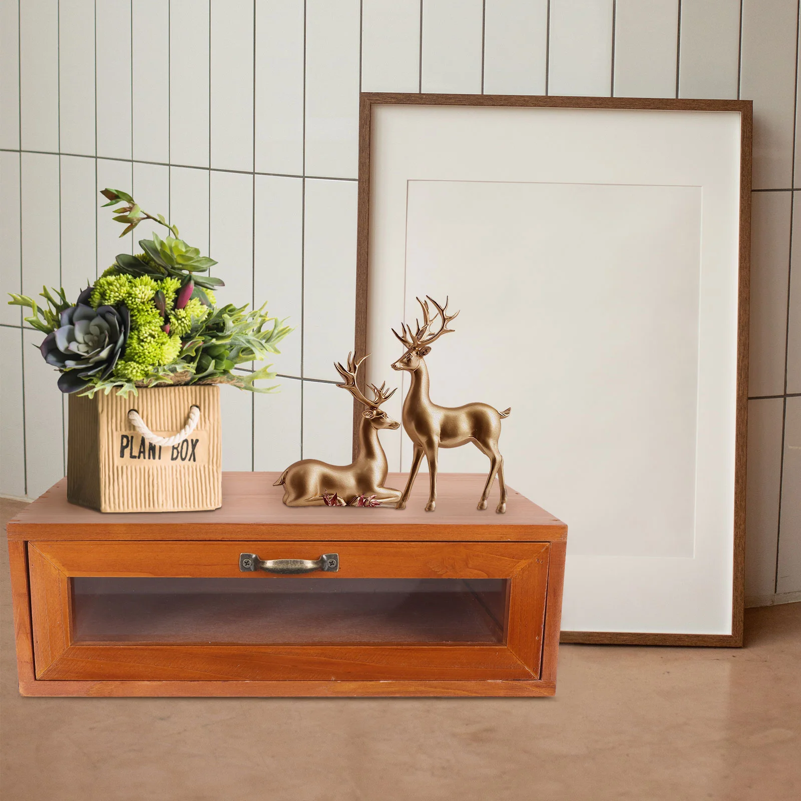 Monitorstandaards Vintage lade Computerbeugel Houten Retro Riser Dressoir Make-up opslagcontainer