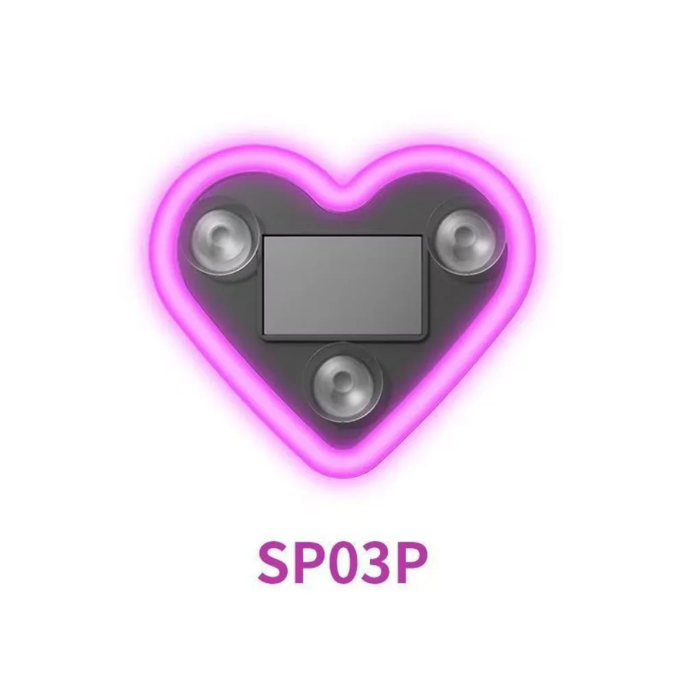 Heart Shaped Car Ambient Light Suction Cup Glowing Led Atmosphere Light Solar/USB-C Rechargeable Neon Lamp