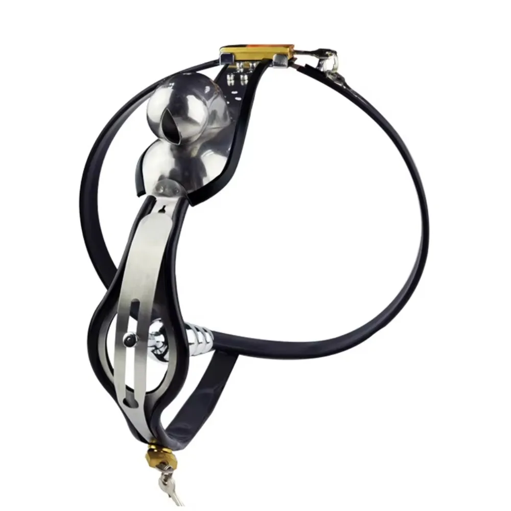 ذكر الفولاذ المقاوم للصدأ قفص سراويل قابل للتعديل العفة جهاز الكمامة الجنس لعب مع المكونات الشرج لعبة الجنس القابلة للإدراج #4