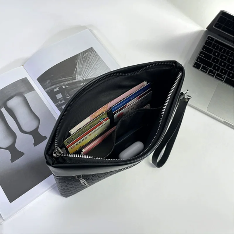 أزياء رجال الأعمال حقيبة جلدية حقيبة صغيرة مصمم بطاقة حزمة عارضة الذكور حقيبة يد الهاتف محفظة العلامة التجارية المغلف حزمة براثن الحقائب