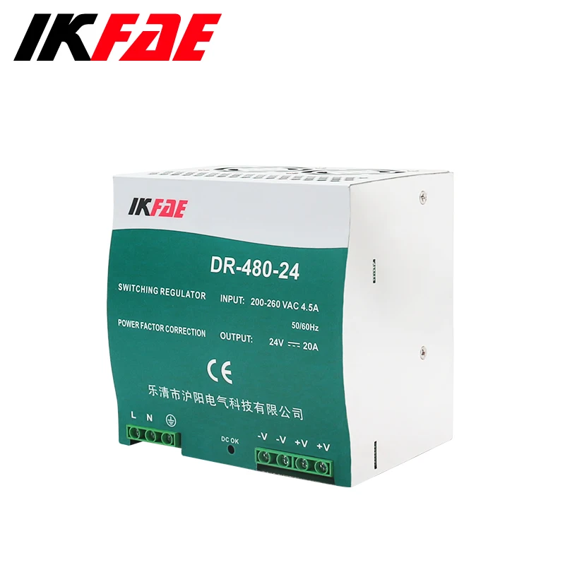 Imagem -02 - Din Rail Switching Power Supply Entrada 200260v ac para dc 24v 48v Output 480w Eletrônica Industrial Dr480