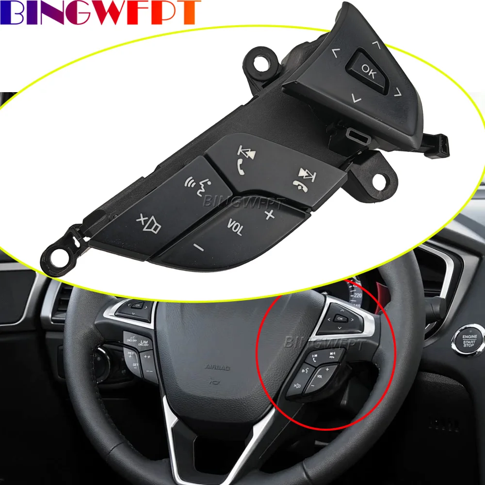 High Configuration Telephone Volume Music Control Switch For Ford Mondeo Fusion 2013-2018 Steering Wheel Button With Backlight