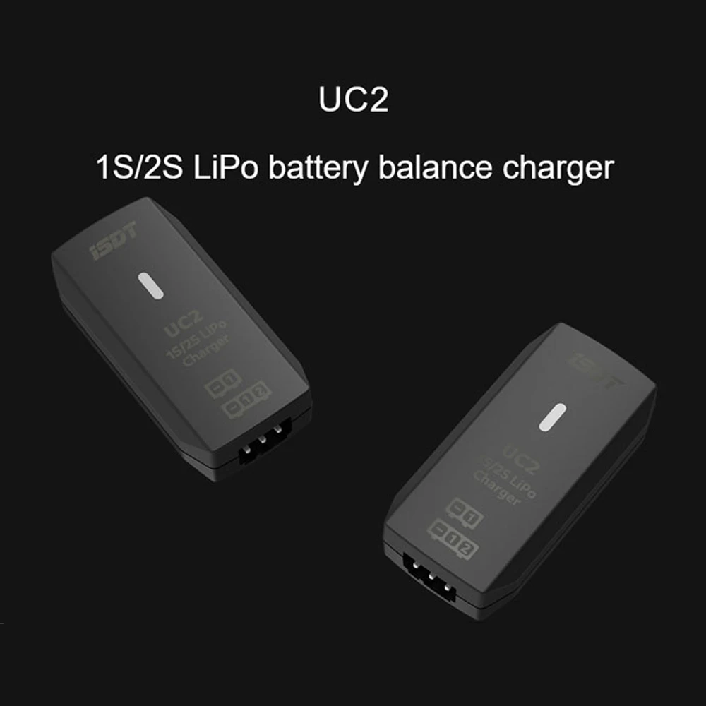 ISTD UC2 Carregador de equilíbrio de bateria inteligente Descarregador 1S/2S LiPo Bateria Suporte USB Tipo-C Porta de entrada XH2.54 Carga de porta de equilíbrio