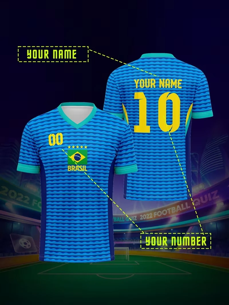 

2026 Men's Maillot Football Jersey Sports T Shirts Five Star Brazil Graphic Tshirt Fashion Men Women Short Sleeve Kids Tees Tops