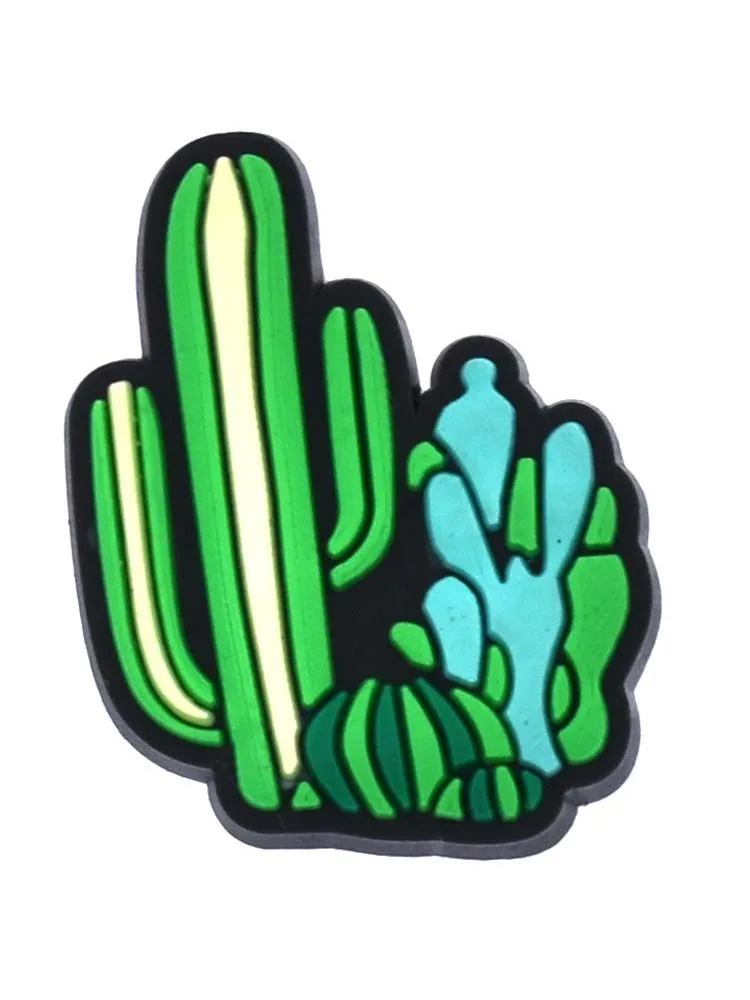 Good Quality 1Pcs Shoe Charms Summer Style Bus Rainbow Cactus Accessorie PVC Shoe Decoration DIY for Croc Charm Fit Wristbands