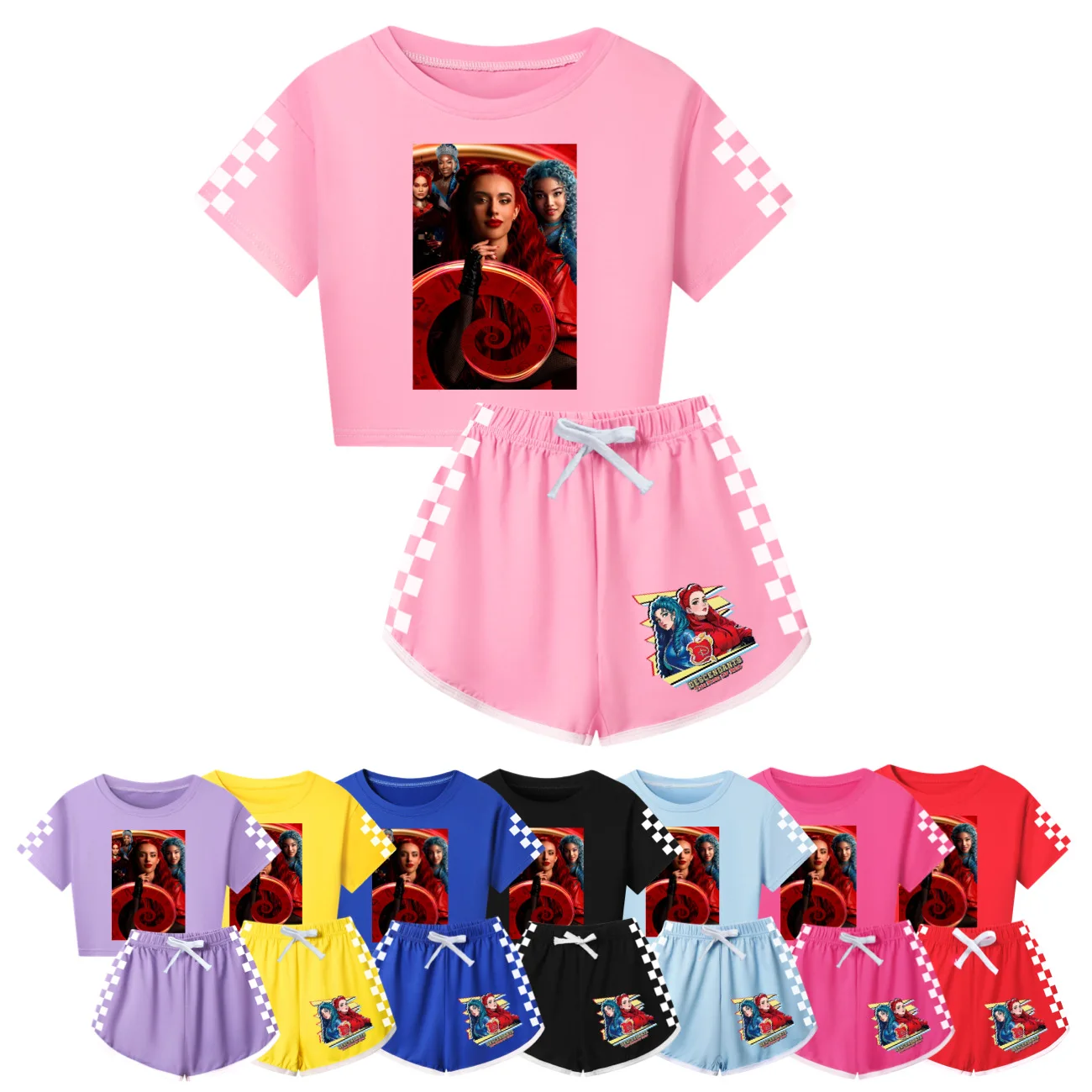 

Newest Descendants 4Kids Clothes Summer Baby Girls T shirt Short Pants Suit Boys Casual Sport Tops Set Children Clothing 3633