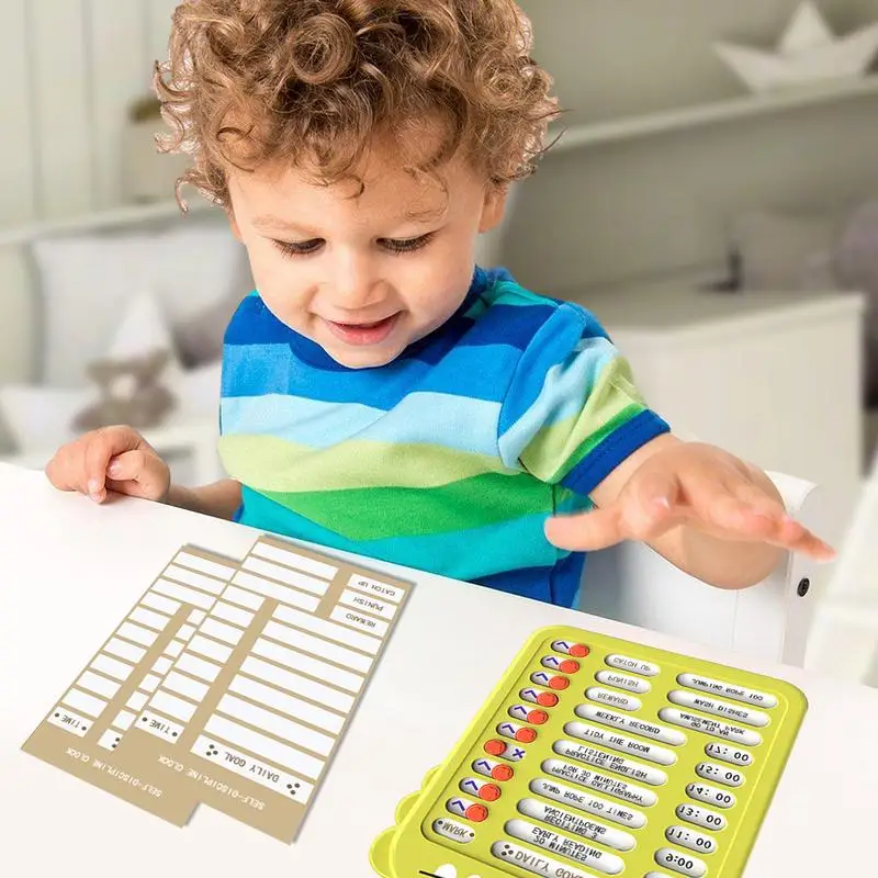 Chore Chart para adultos e estudantes, check-in Board com Checklist Slider, auto-disciplina, White Schedule Board