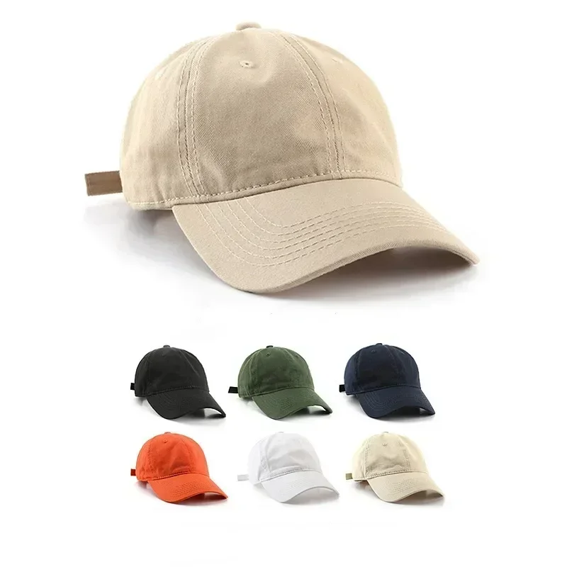 New Simple Solid Color Baseball Caps Women Men Spring Summer Sun Protective Caps Cotton Cloth Unisex Baseball Caps