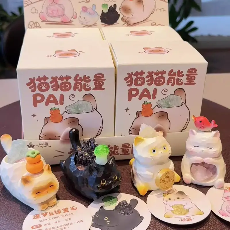 

Cute Cartoon Cat Energy Pal Crystal Blind Box Office Desktop Decoration Creative Home Decoration Ornament Friend Birthday Gift