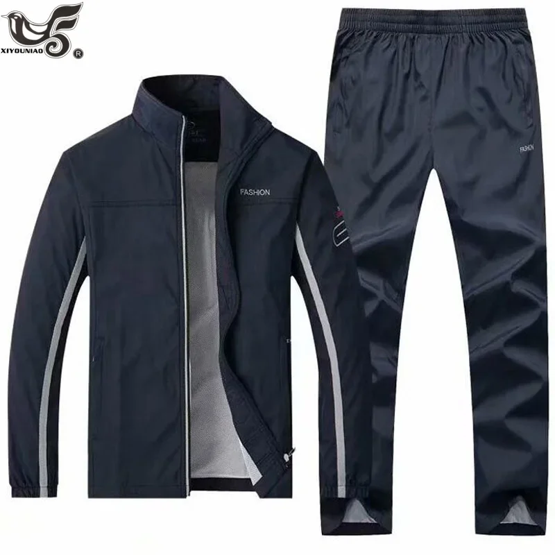 Tracksuit Man Two Piece Basketball Track jacket + pants Sets Casual men Sportswear Jogging Gym Sweat Suits men Training clothing