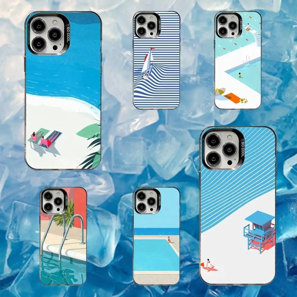 

D-David H-Hockney Art Phone Case For iPhone 16,15,14,13,12,11,Mini,Pro,SE,MAX White Matte Shockproof Cover