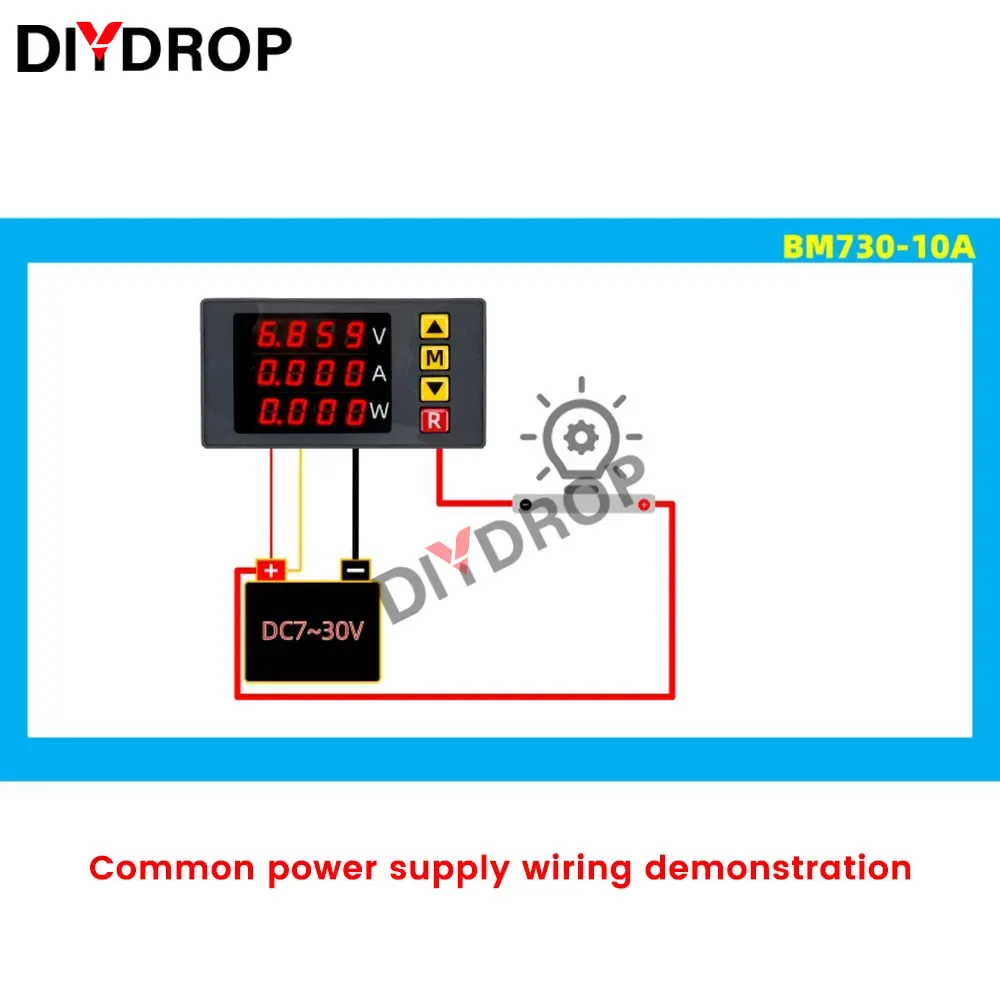 Voltímetro Digital de 1000W CC, amperímetro, vatímetro, 0-100V, 10A, medidor de energía de corriente de voltaje, medidor de potencia, Detector de voltaje, medidor de corriente