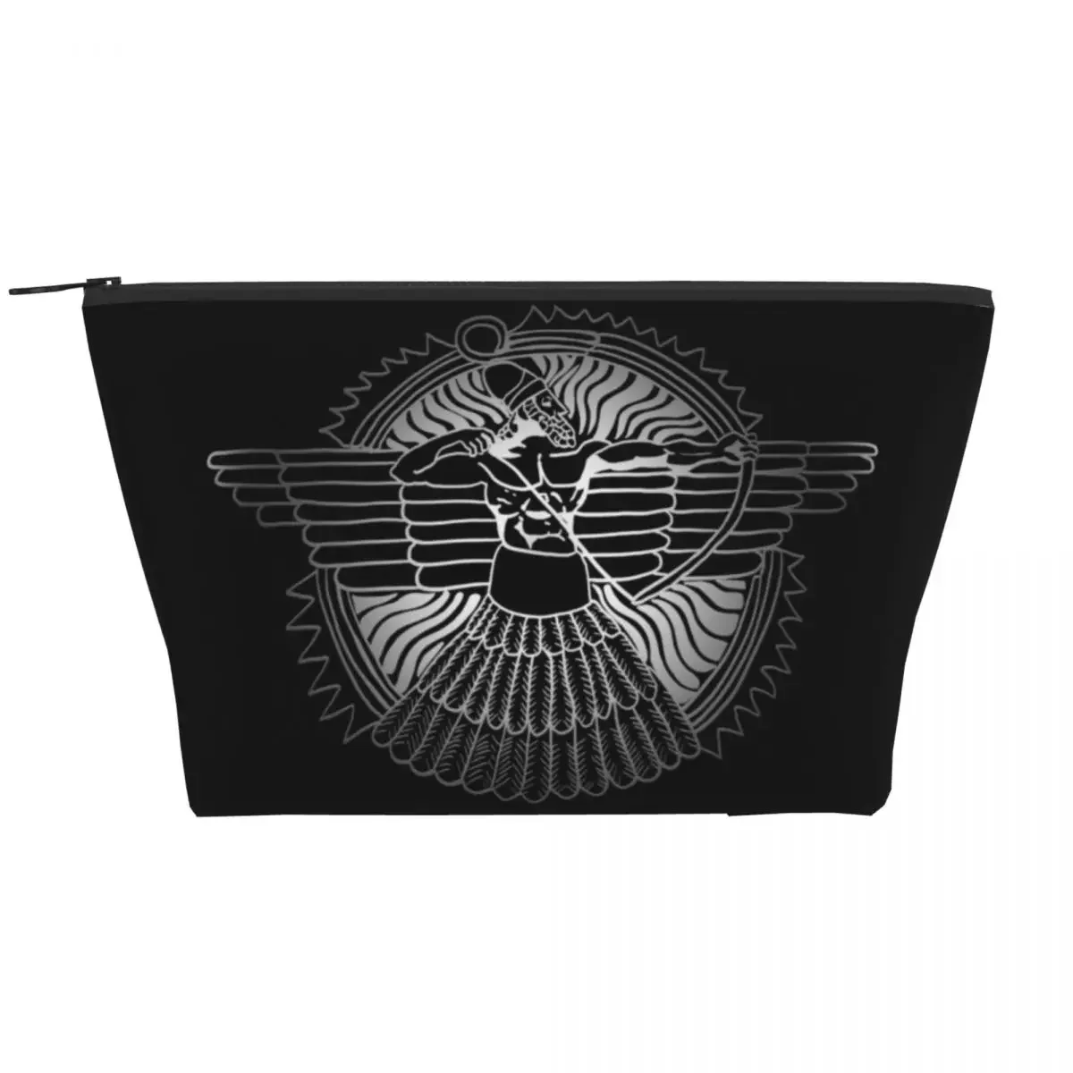 Assyrian God Ashur On Black Cosmetic Bag Women Fashion Big Capacity Ancient Flag Makeup Case Beauty Storage Toiletry Bags