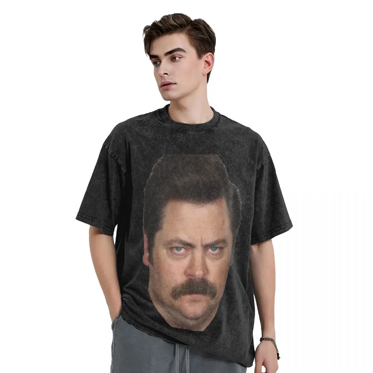 

Ron Swanson T-Shirt anime stuff Short sleeve tee shirts graphic tee men