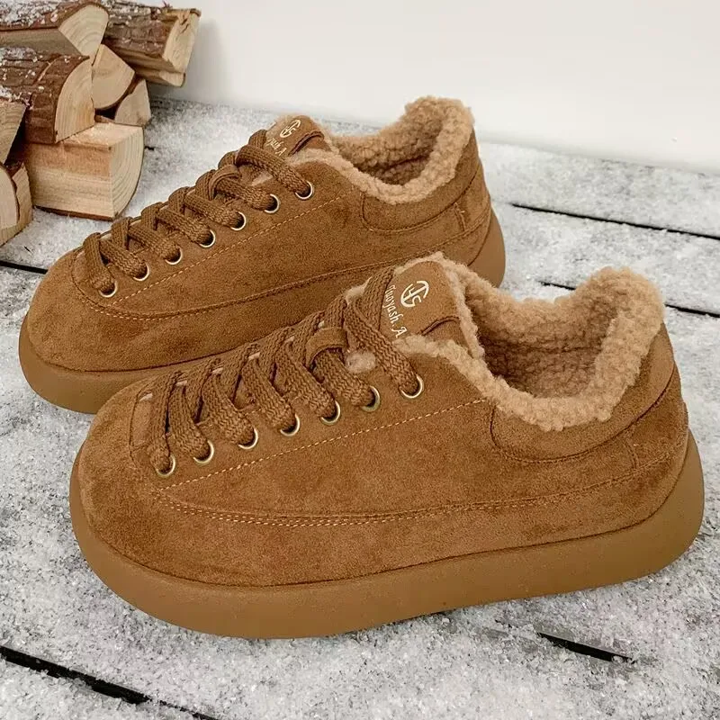 Women's Winter Shoes Luxury Hot Warm Platform Casual Tennis Walking Outdoor Fashion Round Toe Comfortable Sneakers For Women