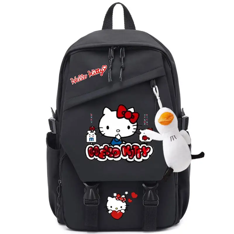 Sanrio Hello Kitty Ransel Tas Sekolah Perlengkapan Sekolah Anak Perempuan Liontin Siswa Kawaii Anime Kartun Fashion Tas Gaya Baru