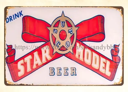 Star Model Beer Peru, Illinois metal tin sign low price home decor items