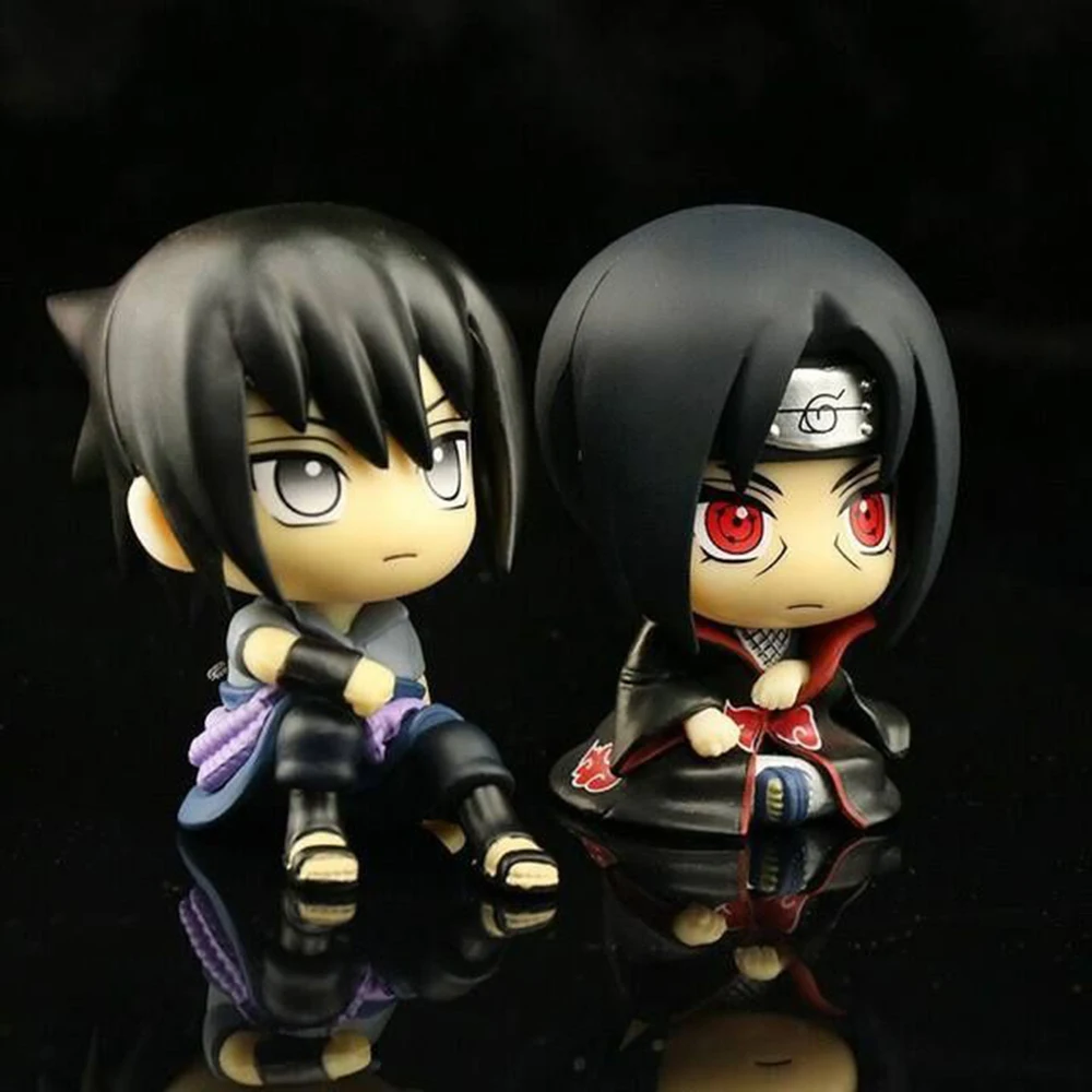 Anime Naruto 9 Cm  Action Figure Uchiha Sasuke Itachi Naruto Kakashi Model Toys Car Decoration Doll Birthday Gift