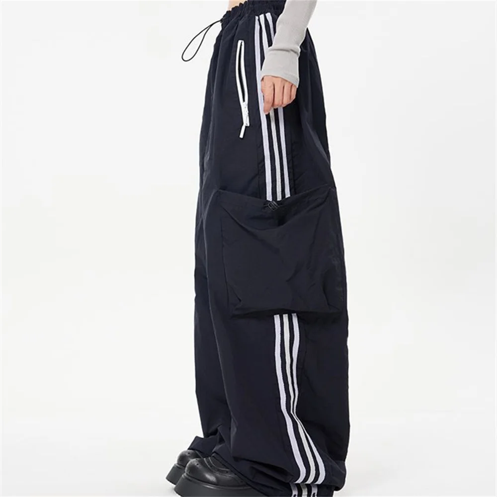 Hohe Taille Y2k Neue 2023 Vintage Fracht Hosen Baggy Frauen Und Männer Mode Streetwear Taschen Breite Bein Gerade Hosen Overalls