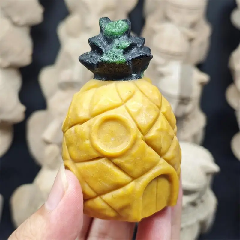 Natural Yellow Quartz Pineapple House Carving Crystal Love Healing Fengshui Gemstones HomeDecoration Holiday Gift 1PCS