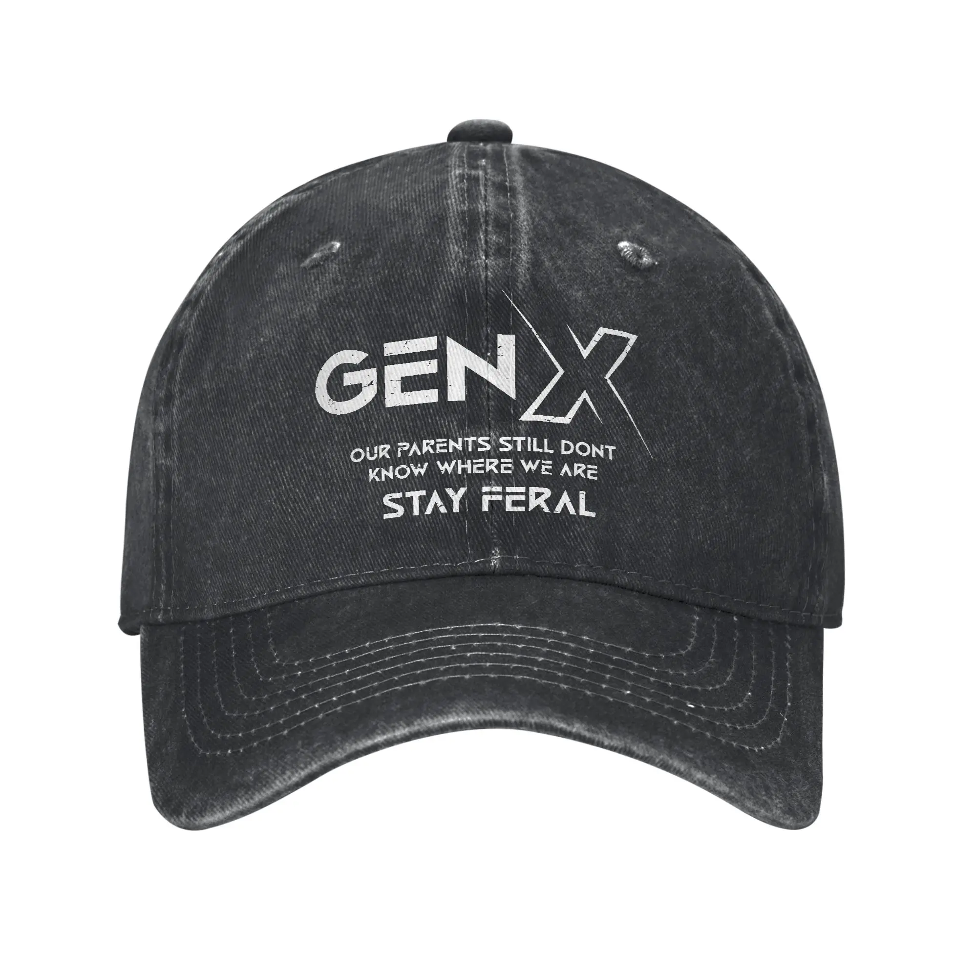 GEN X Our Parents Still Dont Know Where We Are Stay Feral  Merch Baseball Caps Men Women Casual  Hats Cap Adjustable Trucker Hat