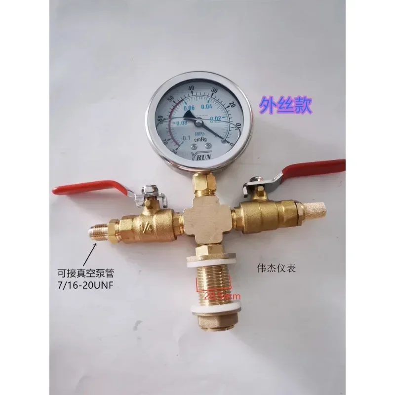 Vacuum defoaming bucket vacuum gauge negative pressure gauge ab glue defoaming machine stable wooden barrel gauge vacuum