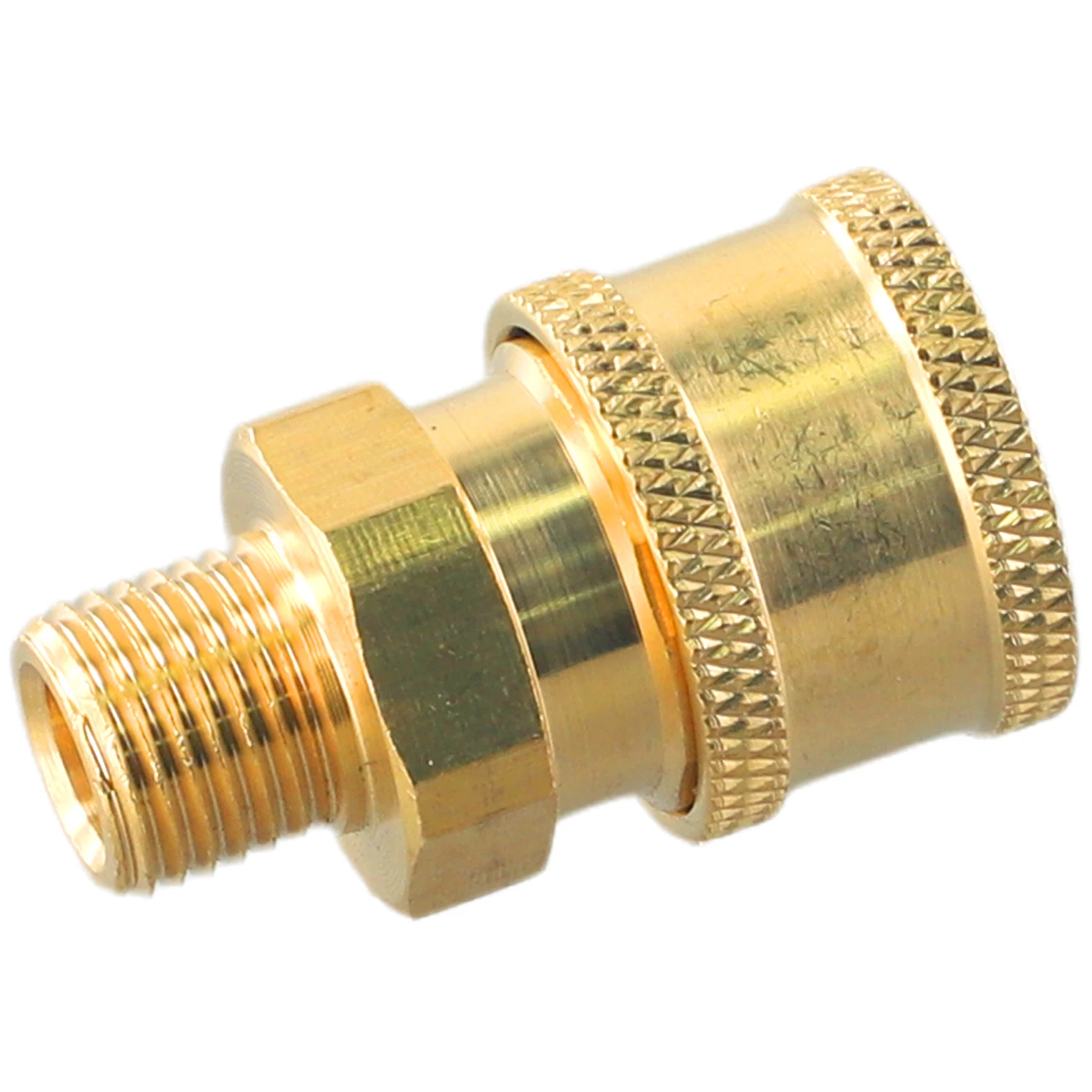 Quick Connect Pressure Washer Accessories Adapter Brass Equipment Joint Replacement Tough 5000 PSI M22 To 1/4 Male