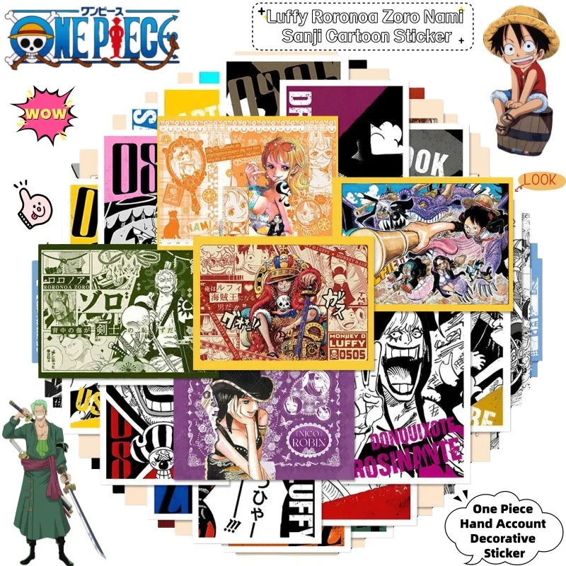 

Новая коллекционная наклейка One Piece: Луффи, Ророноа Зоро, Нами, Санжи – мультяшный аниме-дизайн, креативный декор для аккаунтов и других поверхностей