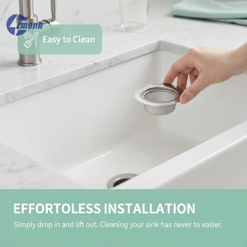 New！Stainless Steel Sink Drain Strainer Rust Resistant Fine Mesh For Kitchen Bathroom Sinks Catch Food Debris Prevent Blockages