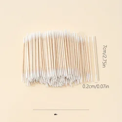 100/300/500/900pcs Double Head Microblading Cotton Swabs, Pointed Tip Cotton Swabs, Multipurpose  Wood Sticks Swabs For Make Up