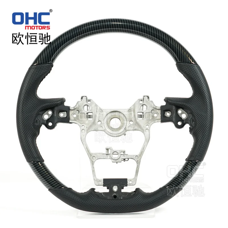 Modification intérieure pour les modèles Sienna et Highlander 21-22, volant de voiture MPV imitation bois fibre de carbone.