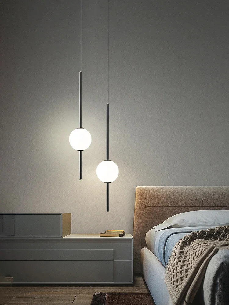 Nordyckie szklane lampy wiszące do jadalni, sypialni, dekoracyjne lampy wiszące, wewnętrzne lampy sufitowe, zawieszki, kule, żyrandole. — 2