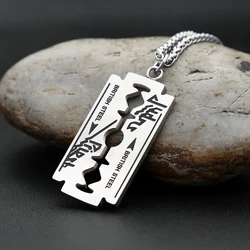 Punk Hip Hop Music Band Judas Priest Necklace Razor Shape Pendant For Men Women Chain Necklace Friendship Gift Jewelry Wholesale