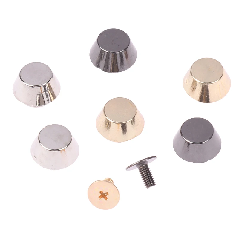 10Sets 12mm Metal Bag Legs Bottom Rivets For Leather Studs Bag Wear Protection Rivets For Bag Bottom Bag Belt Accessories