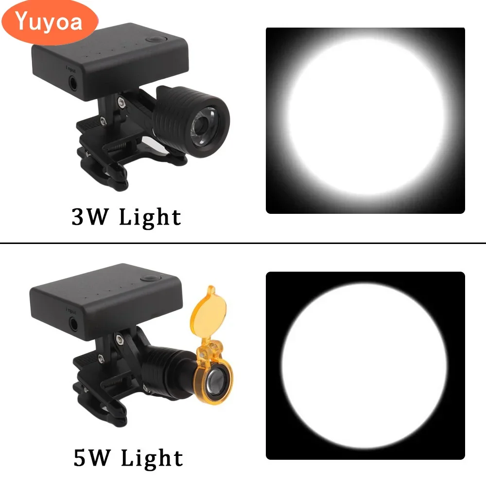 3W/5W Wireless Headlight Lab Medical Magnifier Magnification Binocular Portable ForLoupes With Light Tool