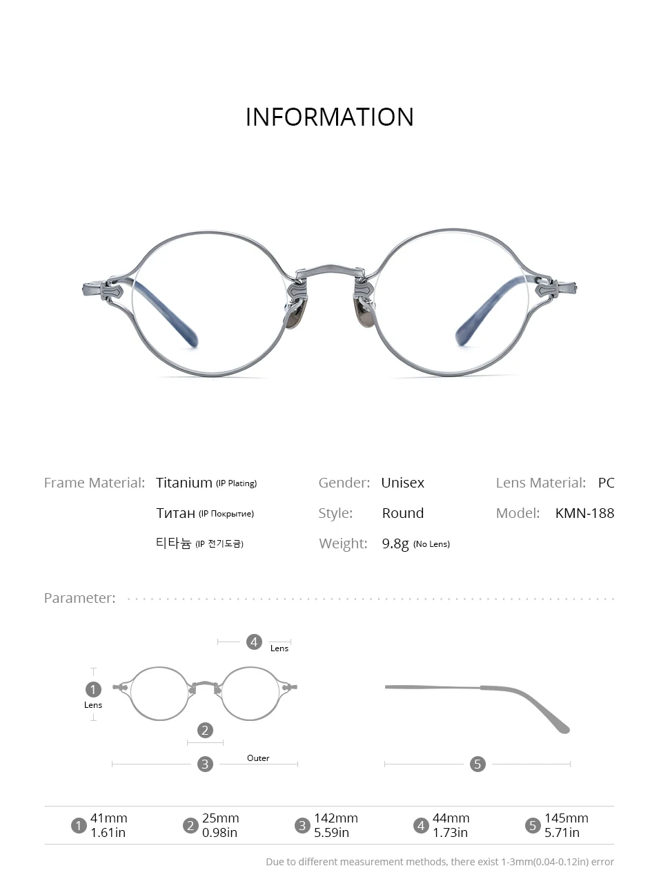 FONEX Titan Brille Rahmen Männer Drand Design Retro Quadrat Brillen Frauen Vintage Japanische Brille Ultraleicht Brillen MN186 – Detail 17