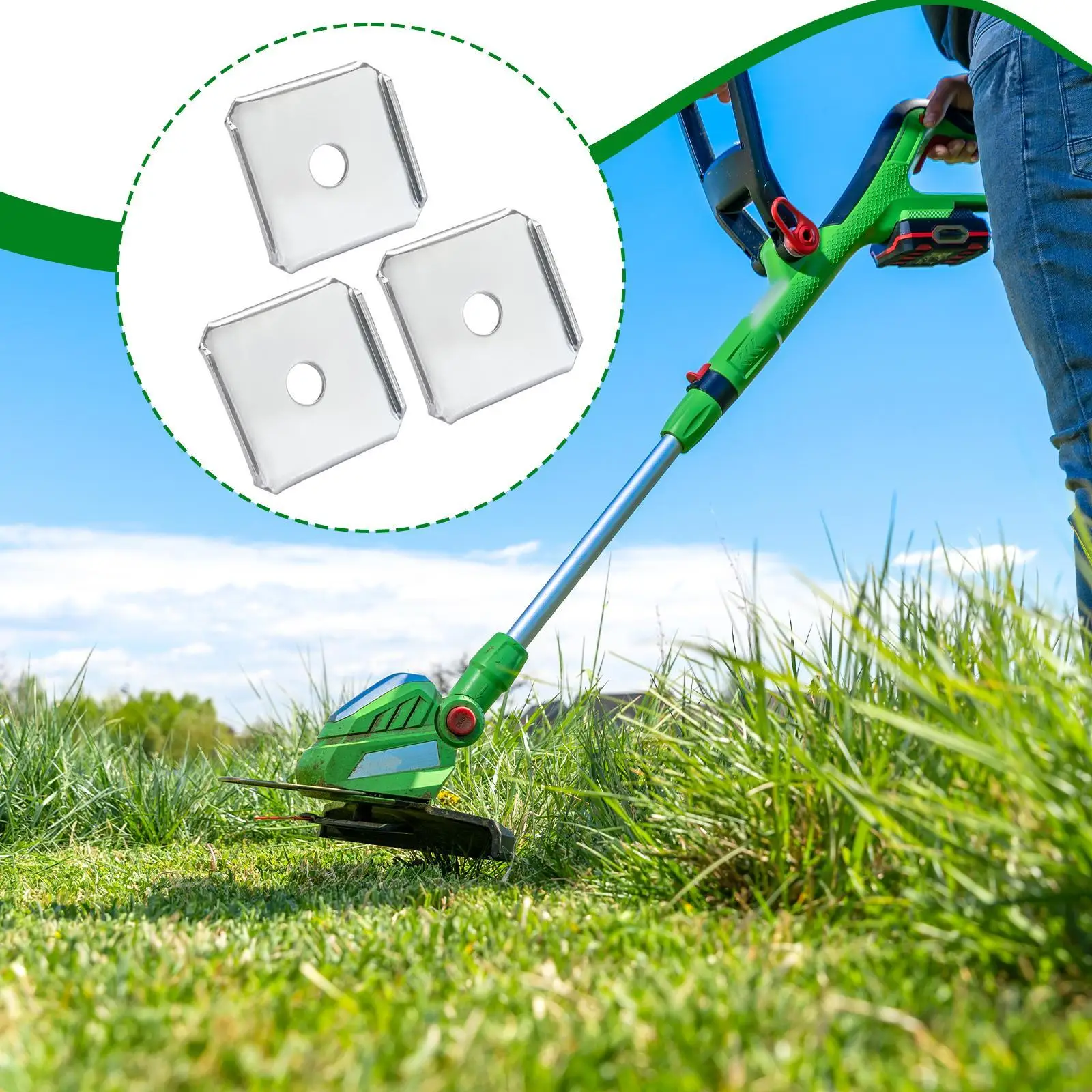 3Pcs x Blade Two Mulching Blade Adapters Lawn Commercial Mower Accessories
