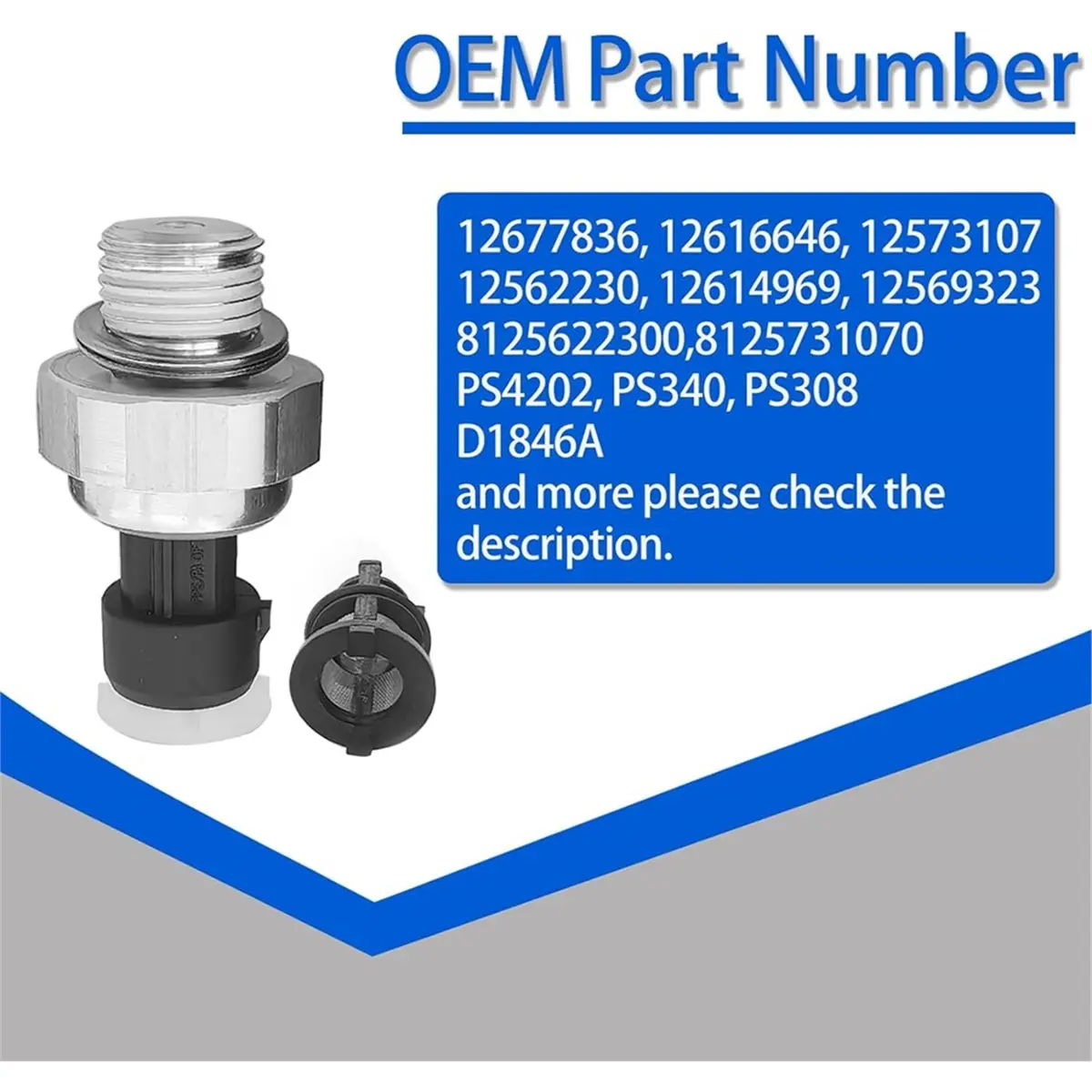 A95G 12677836 Oil Pressure Sensor and Socket for 1500 2500 3500 Express